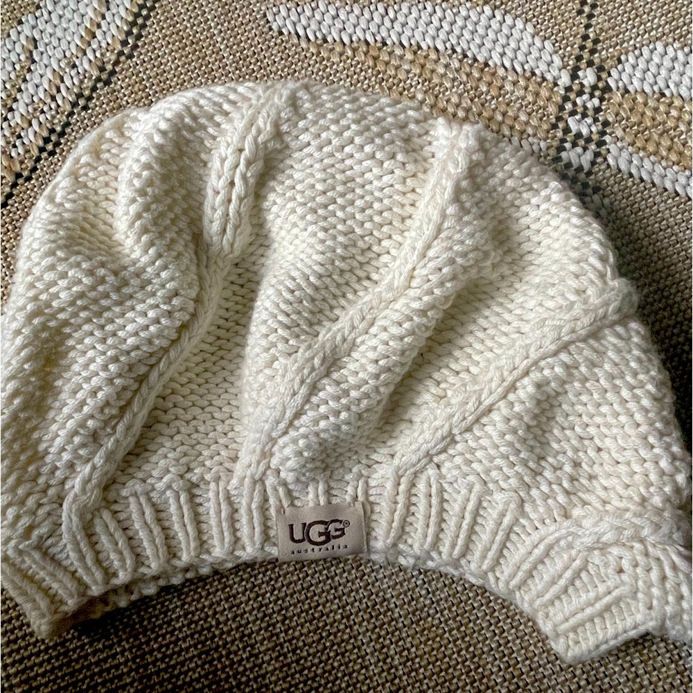 UGG Cream Knit Beret- Never worn